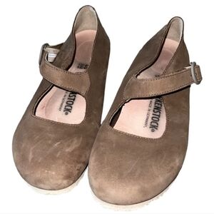 Birkenstock Tracy Mary Jane Gray Taupe Nubuck Leather size 40